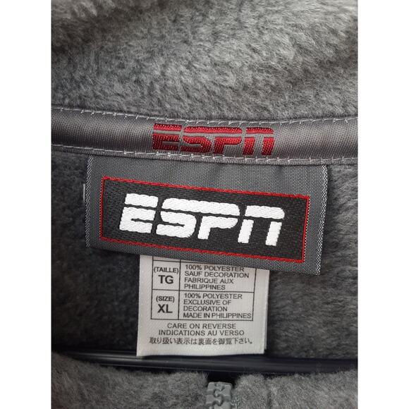 ESPN The Magazine Men's Size XL 1/4 Zip Gray Fleece Jacket - Picture 3 of 6